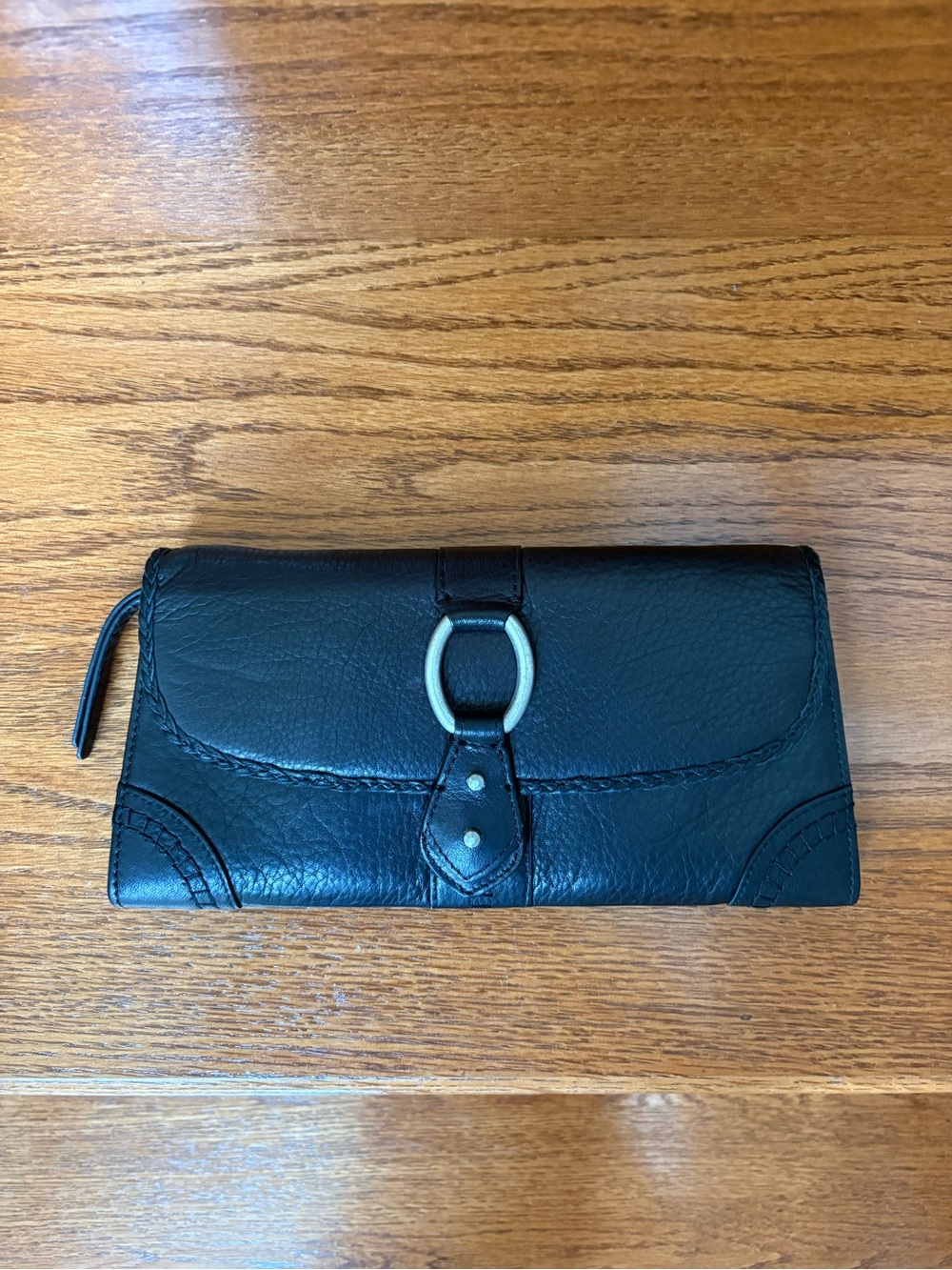 Vintage Y2K Sigrid Olsen Black Leather Organizer Wallet/Crossbody Bag - Picture 4 of 6